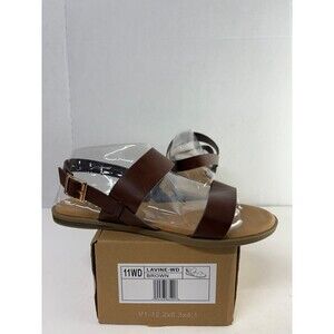 Journee Collection Women's Lavine Brown Slingback Sandals Strappy Size 11 Wide